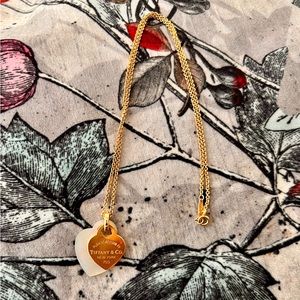 Tiffany Mother of Pearl & Rose Gold Heart Necklace